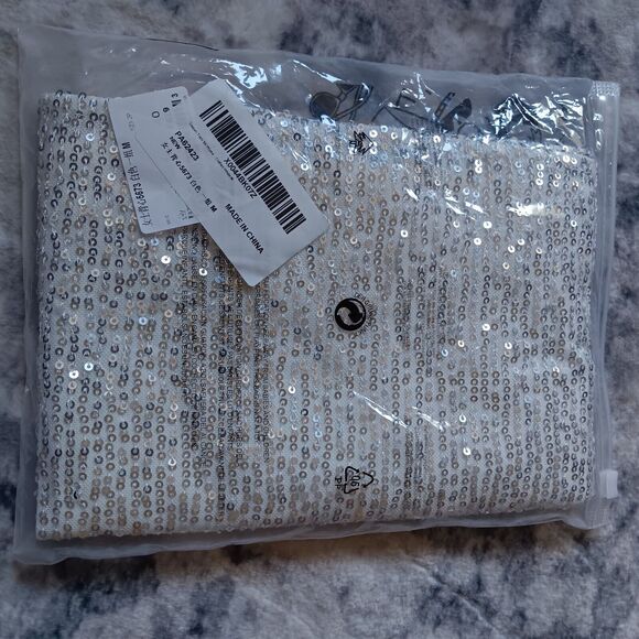 Silver Sequin Top Women Sleeveless Medium - Picture 6 of 7